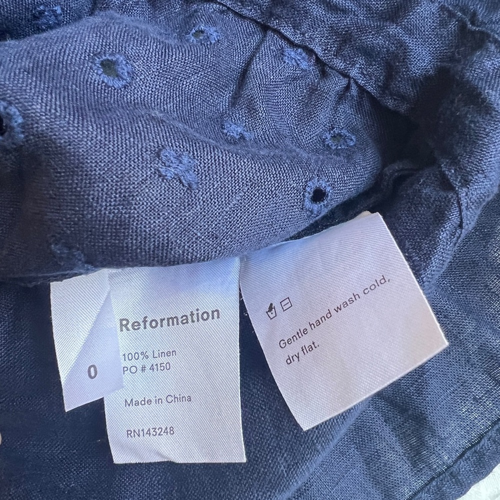 Reformation Blue Ruffled Tank Top Blouse - Picture 4 of 4
